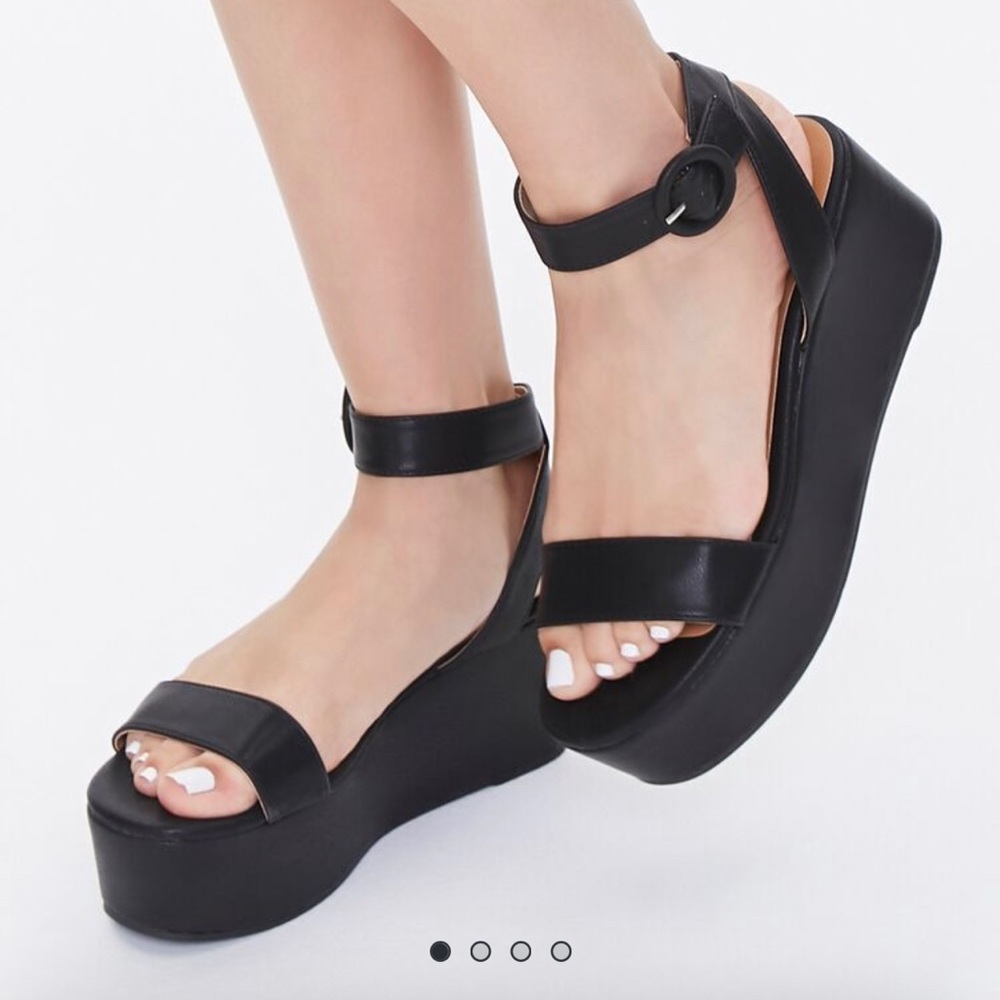 Wedges featuring a platform sole